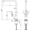 Смеситель CERSANIT для кухни FLAVIS однорычажный, никель 68241